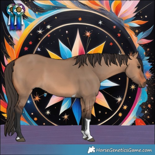Horse Color:Bay Dun Tobiano Rabicano
