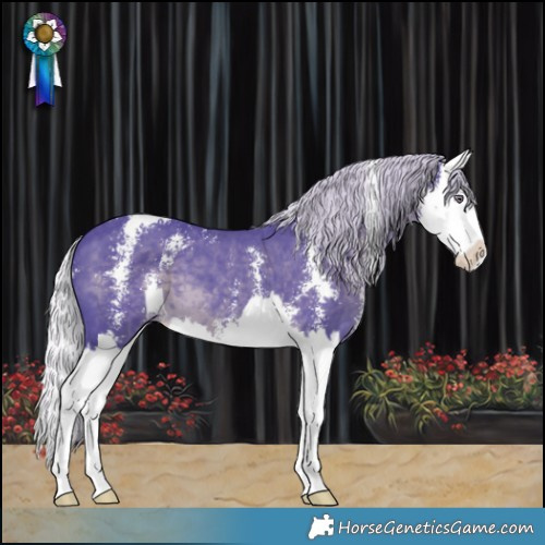 Horse Color:Watercolor Silver Black Chinchilla Sabino Splash