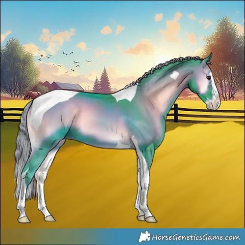 Horse Color:Watercolor Liver Red Onyx Splash Tobiano Appaloosa