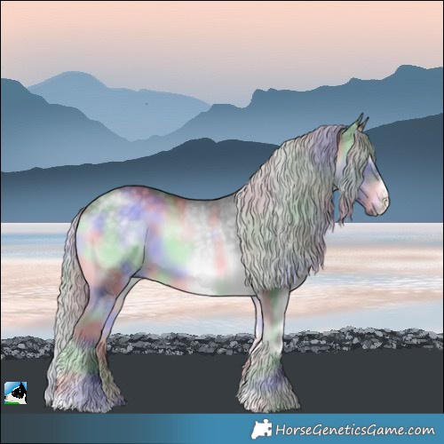 Horse Color:Nacre Silver Blue Onyx Chinchilla Sabino 