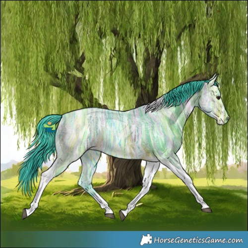 Horse Color:Watercolor Bay Ice Tobiano 