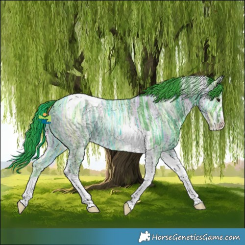 Horse Color:Watercolor Smoky Black Ice Tobiano Rabicano 