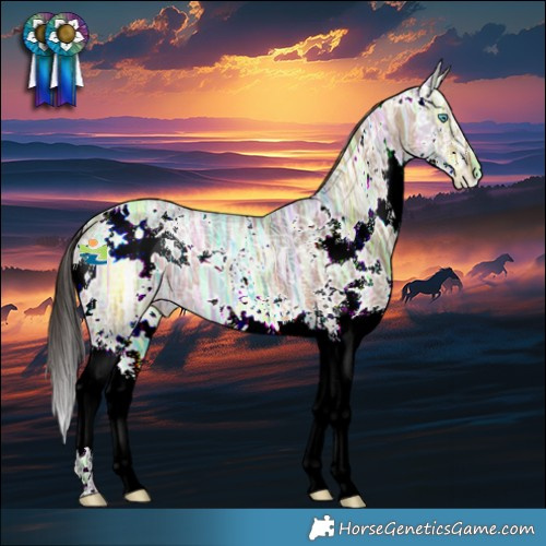 Horse Color:White Spotted Bay Ice Dun Splash 