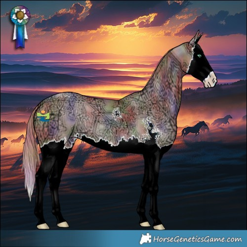 Horse Color:Nacre Watercolor Smoky Black Ice Pearl Sabino Splash