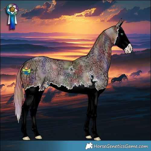 Horse Color:Nacre Watercolor Smoky Black Ice Pearl Sabino Splash 