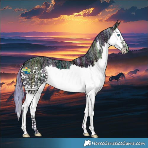 Horse Color:Nacre Watercolor Buckskin Ice Dun Sabino Splash