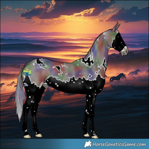 Horse Color:Gray Nacre White Spotted Grullo Splash Appaloosa 