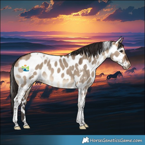 Horse Color:Bay Dun Tobiano Near Leopard 