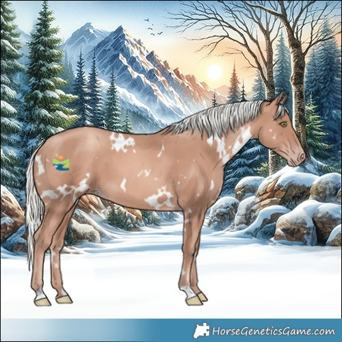Horse Color:White Spotted Gold Champagne Mushroom 