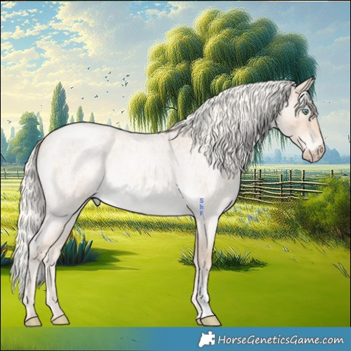 Horse Color:Silver Perlino Roan 