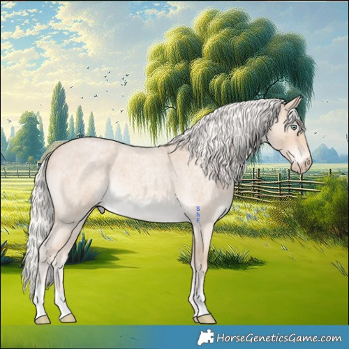 Horse Color:Silver Perlino Roan