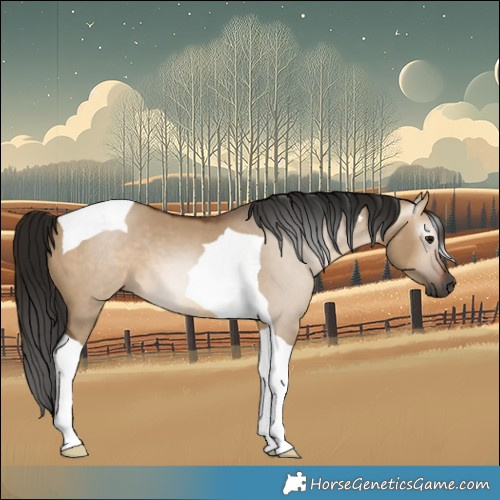 Horse Color:Gray Bay Dun Tobiano 