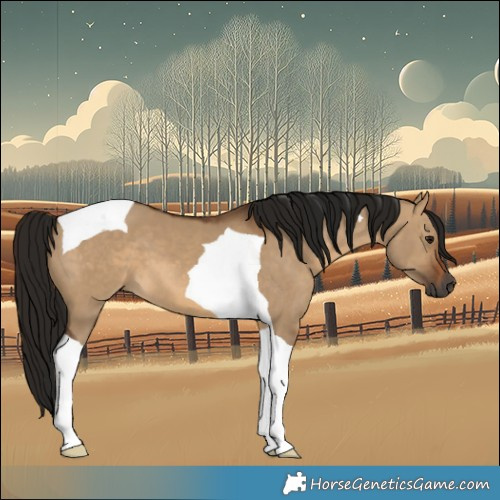 Horse Color:Gray Bay Dun Tobiano 