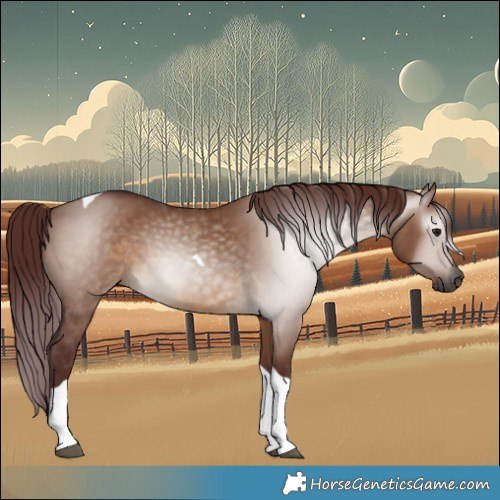 Horse Color:Gray Chocolate Bay Dun Tobiano 