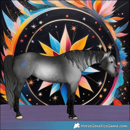 Horse Color:Gray Void Black Tobiano 