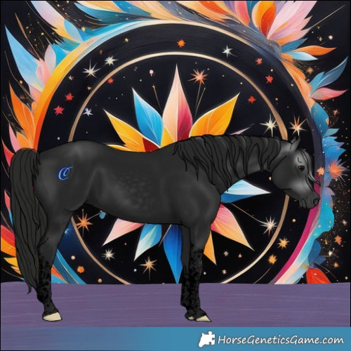Horse Color:Gray Void Black Tobiano 