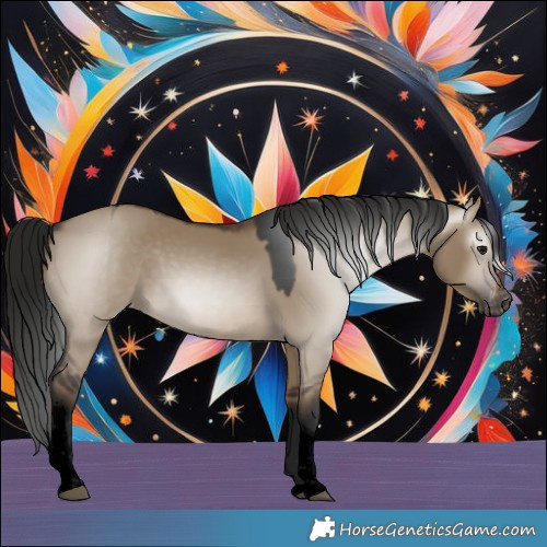 Horse Color:Gray Void Brown Dun Tobiano Varnish 