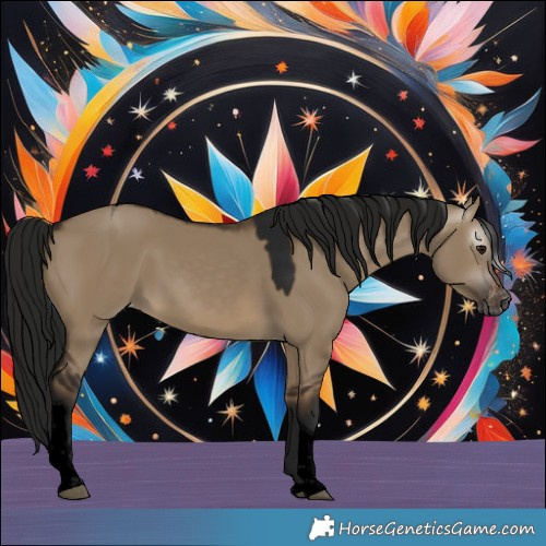 Horse Color:Gray Void Brown Dun Tobiano Varnish 