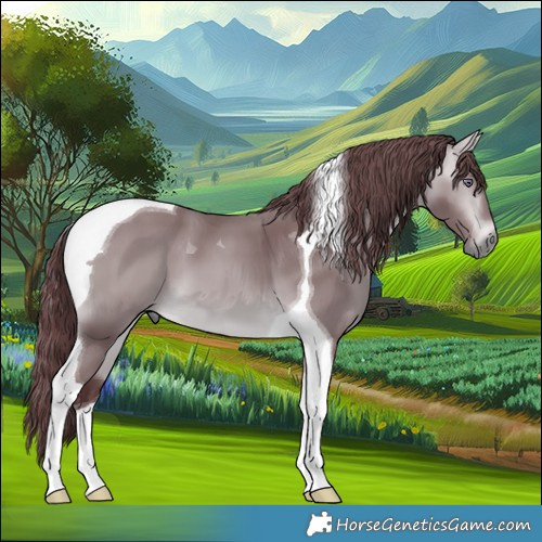 Horse Color:Chocolate Bay Chinchilla Tobiano