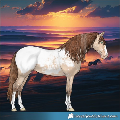 Horse Color:Amber Champagne Dun Snowcap 
