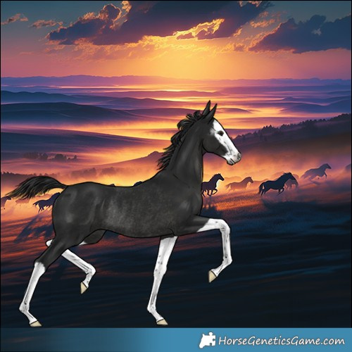 Horse Color:Gray Black Splash Rabicano 