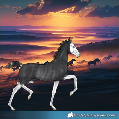 Horse Color:Black Splash Rabicano