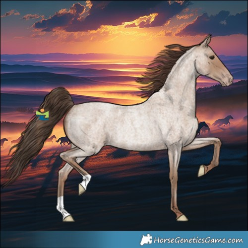 Horse Color:Classic Champagne Roan Rabicano 