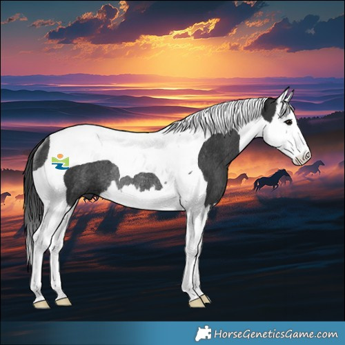 Horse Color:Black Splash Tobiano Rabicano 