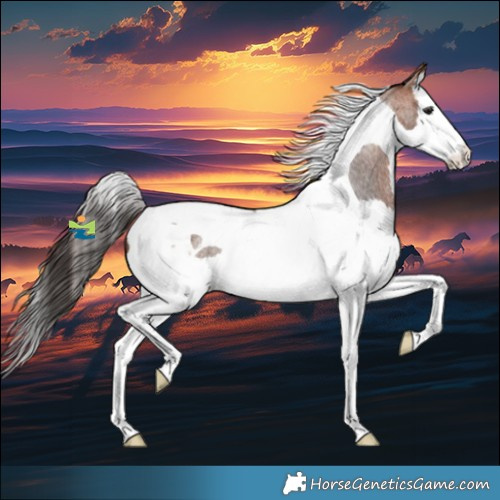 Horse Color:Bay Roan Splash Tobiano 