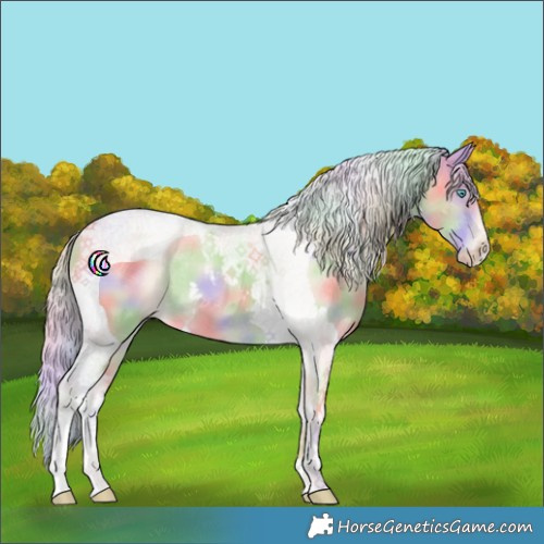 Horse Color:Nacre Cremello Tobiano 