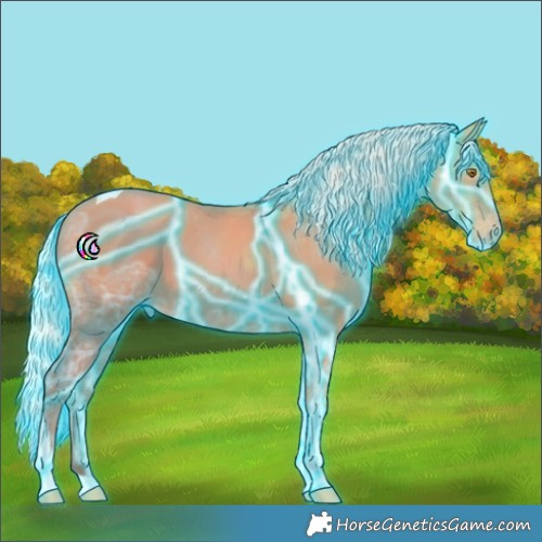 Horse Color:Thunderstruck Silver Classic Champagne Ice Tobiano 