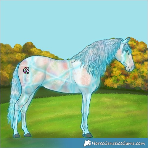 Horse Color:Nacre Thunderstruck Silver Black Ice Snowdrop Pearl Tobiano 