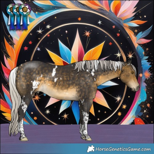 Horse Color:White Spotted Silver Buckskin Tobiano Rabicano