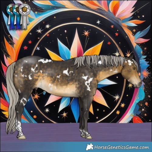 Horse Color:White Spotted Silver Buckskin Tobiano Rabicano