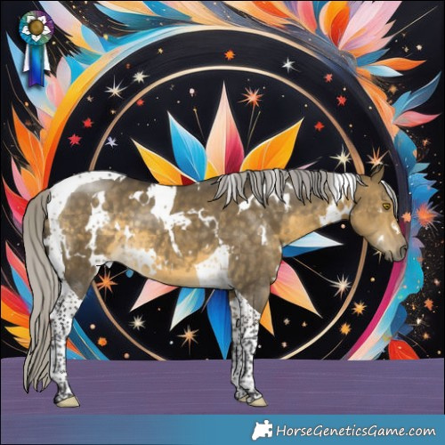 Horse Color:White Spotted Silver Buckskin Dun Tobiano