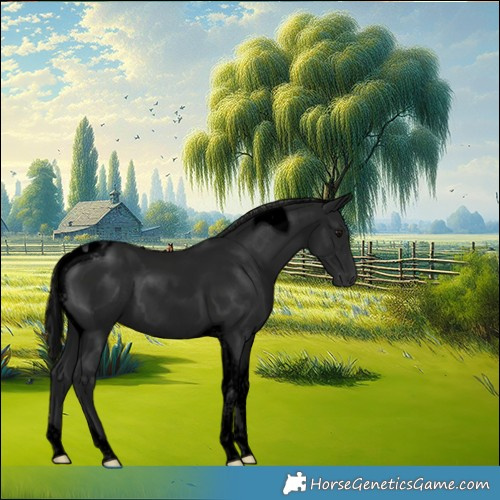 Horse Color:Gray Void Black Tobiano Rabicano