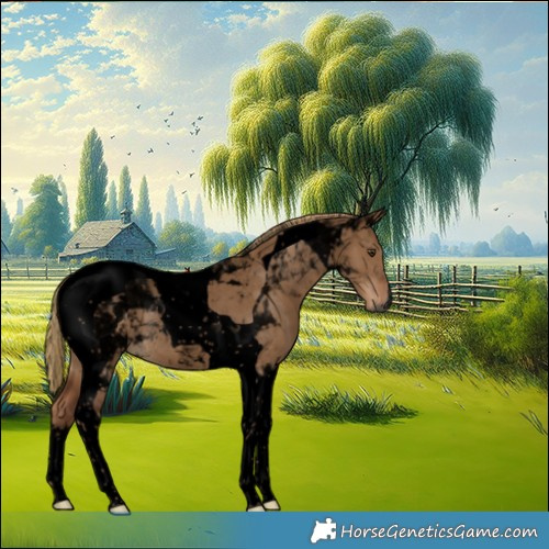 Horse Color:Gray Void Red Dun Tobiano