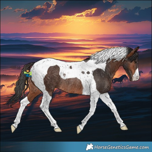 Horse Color:Brown Tobiano Rabicano