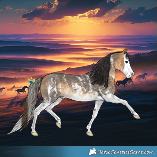 Horse Color:Buckskin Sabino Splash 