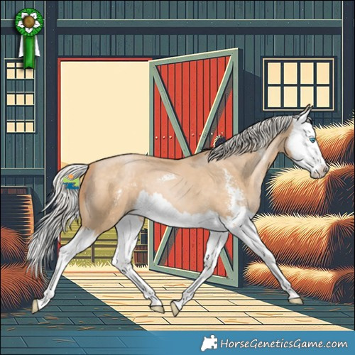 Horse Color:Silver Buckskin Pearl Sabino Splash 