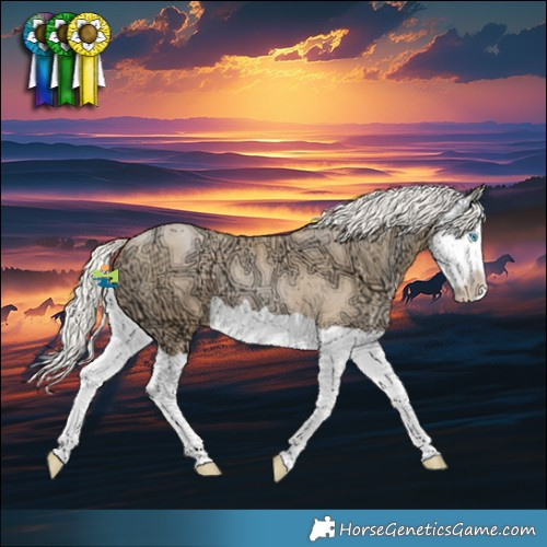 Horse Color:Silver Buckskin Ice Pearl Splash