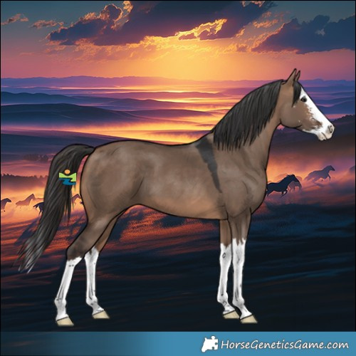 Horse Color:Brown Dun Sabino Splash
