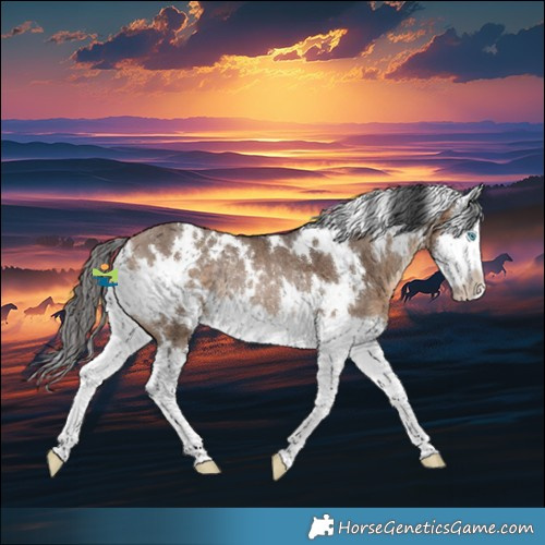 Horse Color:White Spotted Brown Dun Splash Rabicano
