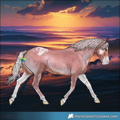 Horse Color:Watercolor Silver Bay Onyx Appaloosa