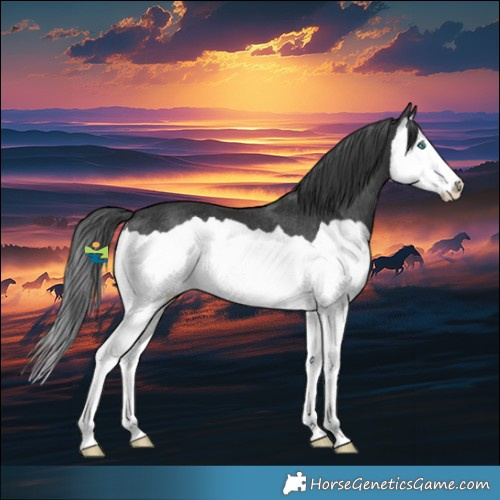 Horse Color:Black Splash Rabicano