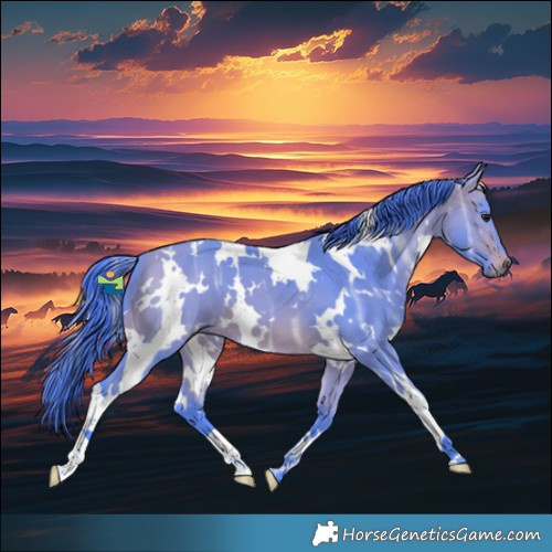 Horse Color:Watercolor White Spotted Bay Ice