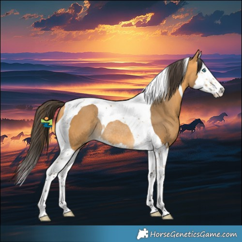 Horse Color:Buckskin Splash Tobiano Rabicano 