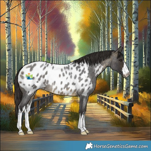 Horse Color:White Spotted Buckskin Roan Near Leopard Rabicano