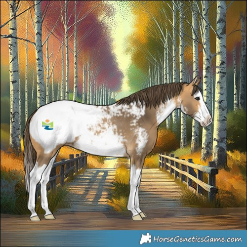 Horse Color:White Spotted Buckskin Splash Snowcap Rabicano 
