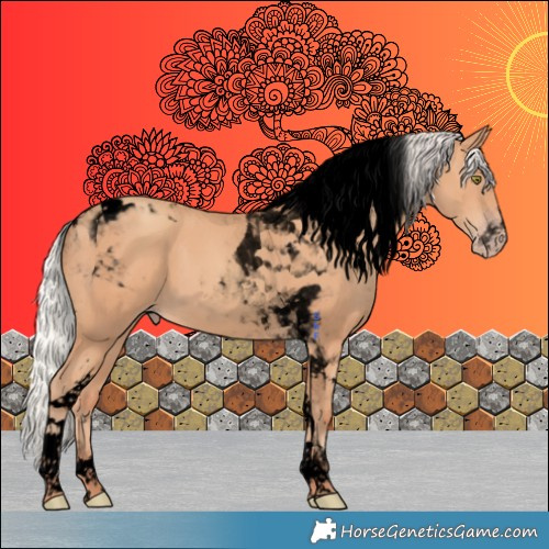 Horse Color:Void Silver Amber Champagne Tobiano 